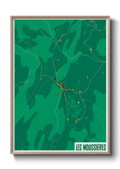 Une affiche de carte sur Les Moussières