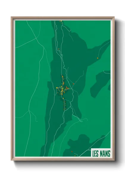 Une affiche de carte sur Les Nans