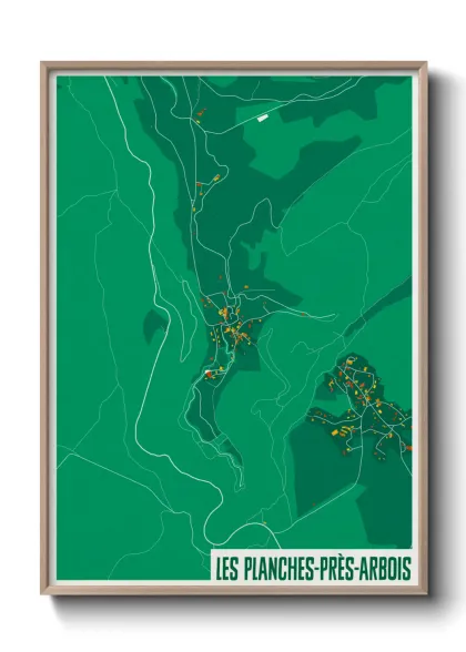 Une affiche de carte sur Les Planches-près-Arbois
