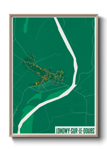 Une affiche de carte sur Longwy-sur-le-Doubs