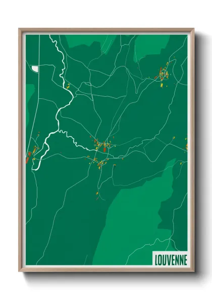 Une affiche de carte sur Louvenne
