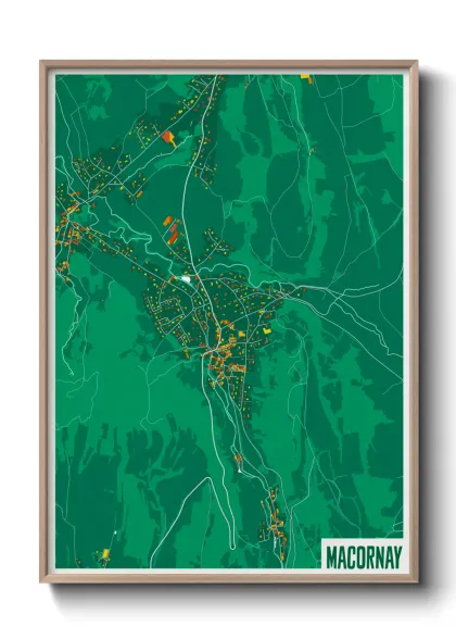 Une affiche de carte sur Macornay