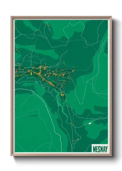 Une affiche de carte sur Mesnay