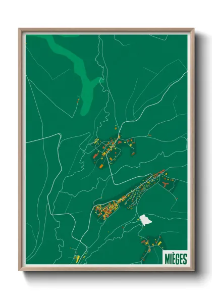 Une affiche de carte sur Mièges