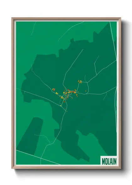 Une affiche de carte sur Molain