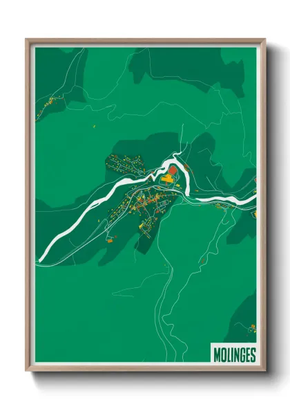 Une affiche de carte sur Molinges
