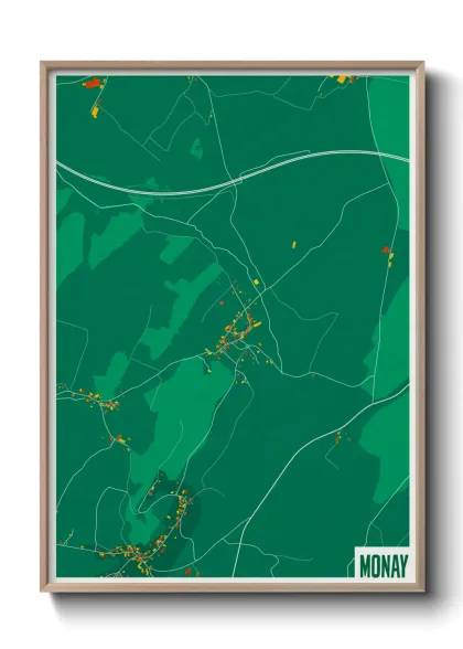 Une affiche de carte sur Monay