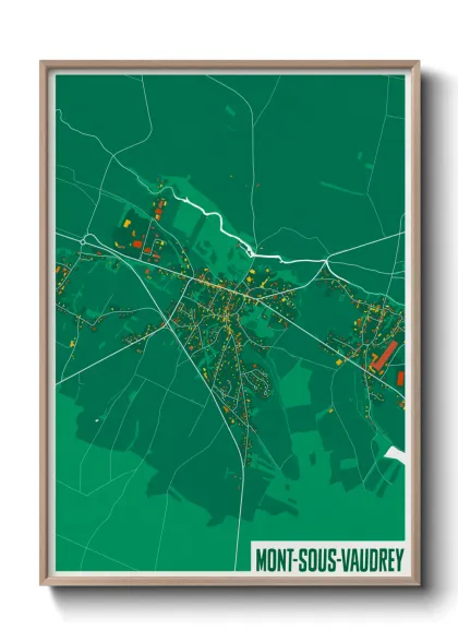 Une affiche de carte sur Mont-sous-Vaudrey