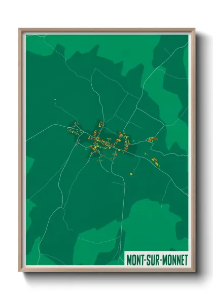 Une affiche de carte sur Mont-sur-Monnet