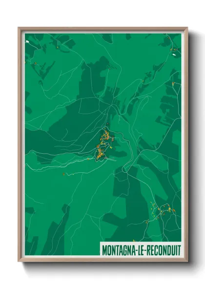 Une affiche de carte sur Montagna-le-Reconduit