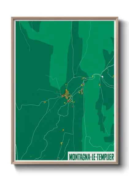 Une affiche de carte sur Montagna-le-Templier