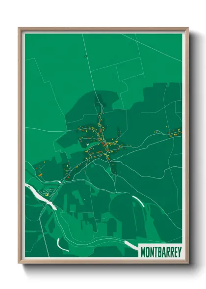 Une affiche de carte sur Montbarrey
