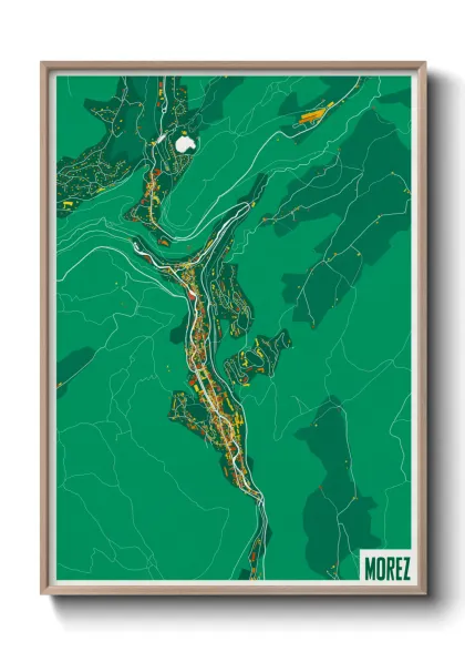 Une affiche de carte sur Morez