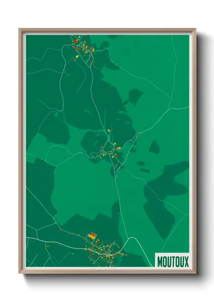 Une affiche de carte sur Moutoux