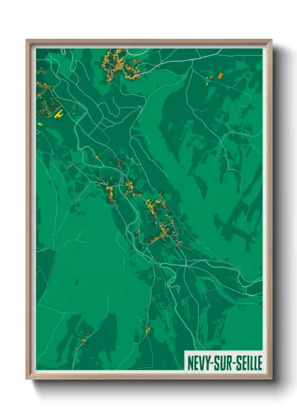 Une affiche de carte sur Nevy-sur-Seille