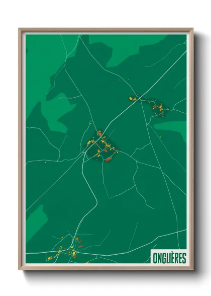 Une affiche de carte sur Onglières