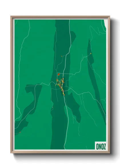 Une affiche de carte sur Onoz