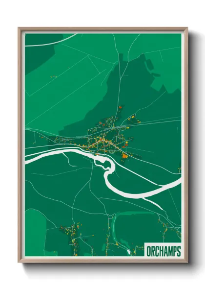 Une affiche de carte sur Orchamps