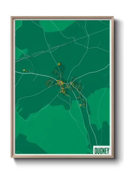 Une affiche de carte sur Ougney