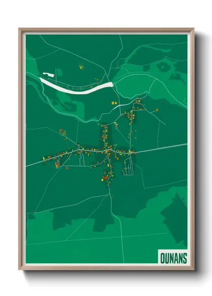 Une affiche de carte sur Ounans