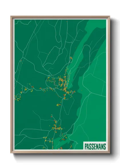 Une affiche de carte sur Passenans