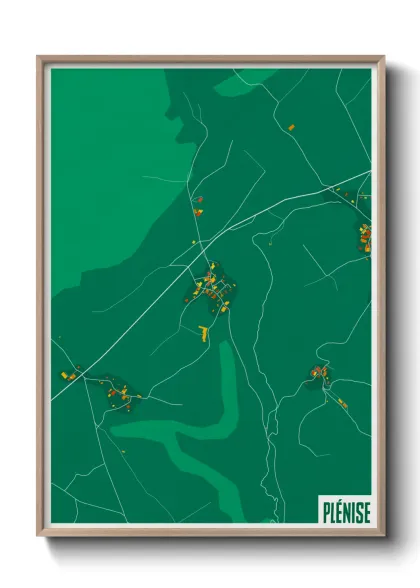 Une affiche de carte sur Plénise