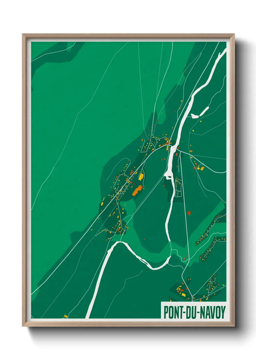 Un poster carte Pont-du-Navoy
