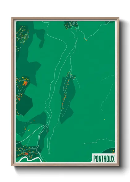 Une affiche de carte sur Ponthoux