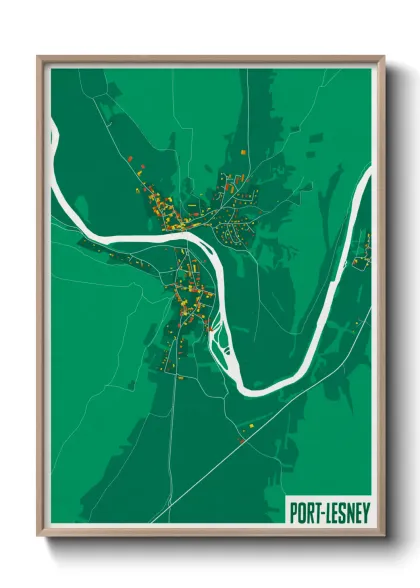 Une affiche de carte sur Port-Lesney