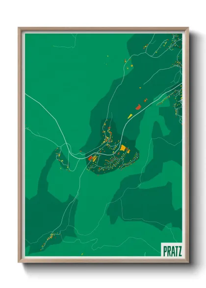 Une affiche de carte sur Pratz