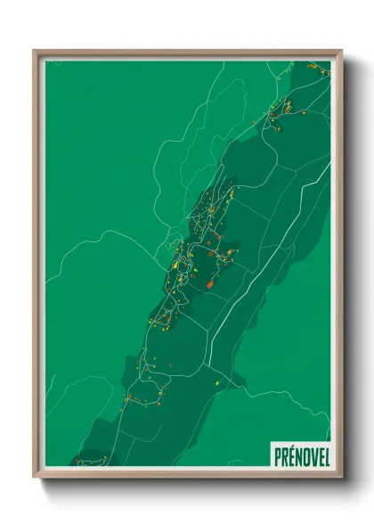 Une affiche de carte sur Prénovel