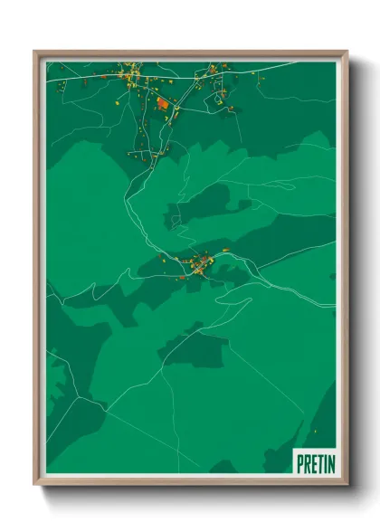 Une affiche de carte sur Pretin