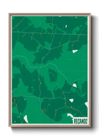 Une affiche de carte sur Recanoz