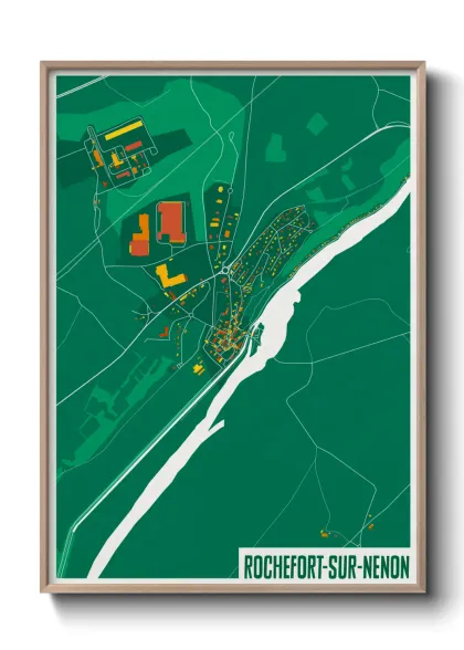 Une affiche de carte sur Rochefort-sur-Nenon