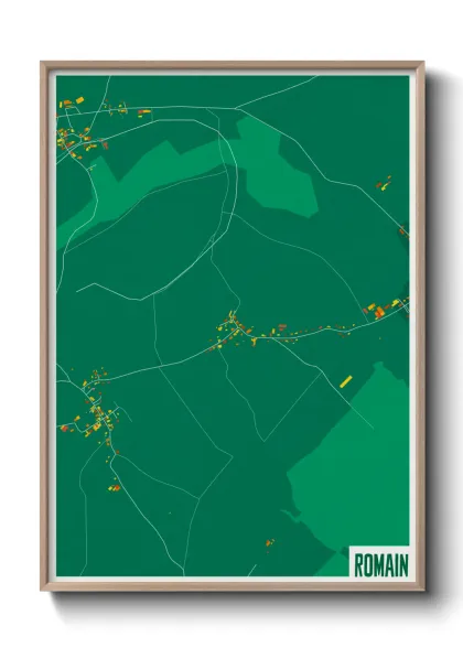 Une affiche de carte sur Romain