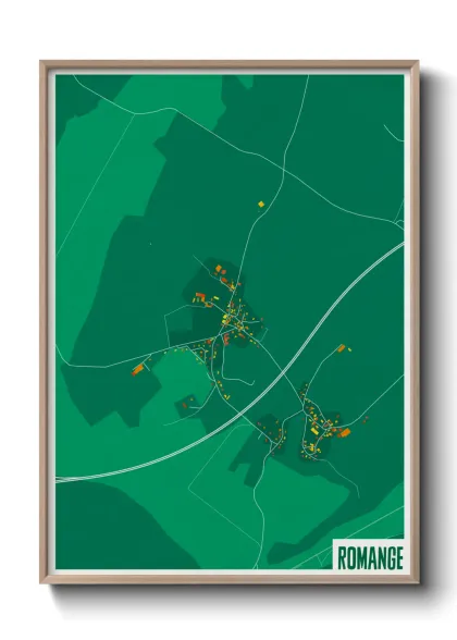 Une affiche de carte sur Romange