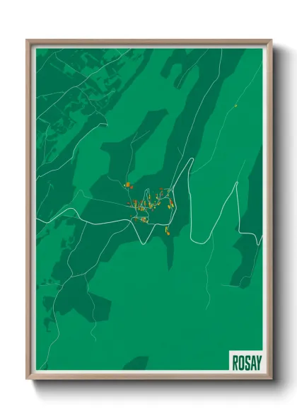 Une affiche de carte sur Rosay