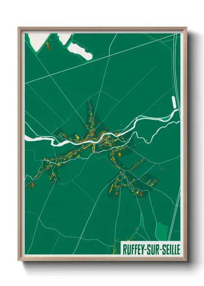 Une affiche de carte sur Ruffey-sur-Seille