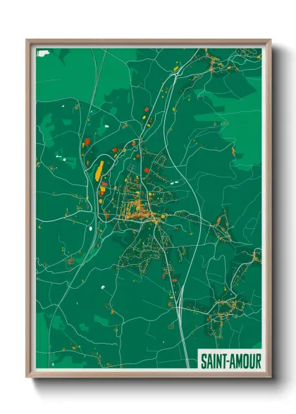 Une affiche de carte sur Saint-Amour