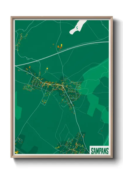 Une affiche de carte sur Sampans