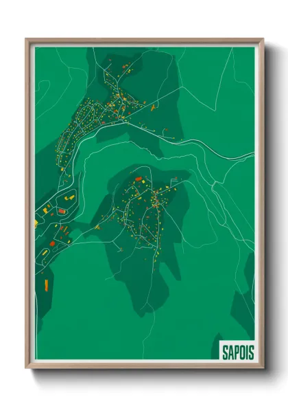 Une affiche de carte sur Sapois
