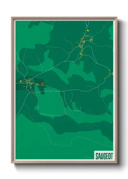 Une affiche de carte sur Saugeot