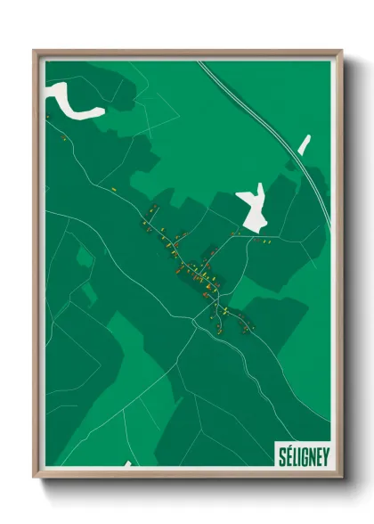 Une affiche de carte sur Séligney