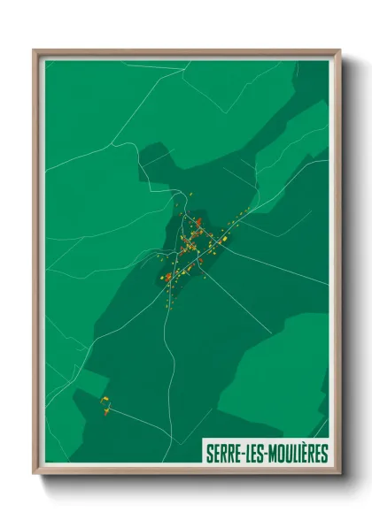 Une affiche de carte sur Serre-les-Moulières