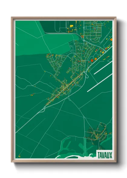Une affiche de carte sur Tavaux