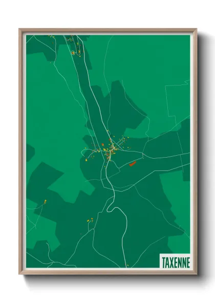 Une affiche de carte sur Taxenne