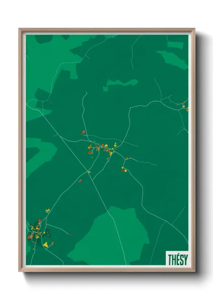 Une affiche de carte sur Thésy