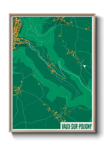Une affiche de carte sur Vaux-sur-Poligny