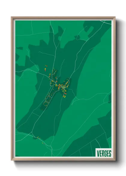 Une affiche de carte sur Verges