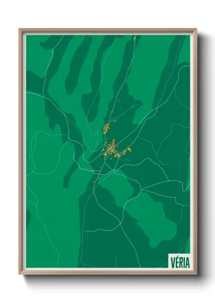 Une affiche de carte sur Véria